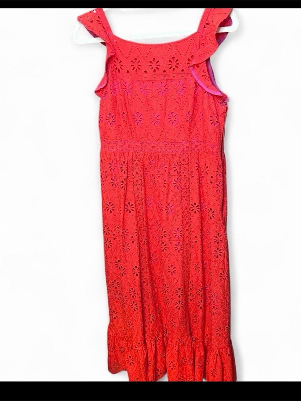 ❤️ Vineyard Vines Red Eyelet Maxi Dress ❤️ size 10 - Picture 2 of 9